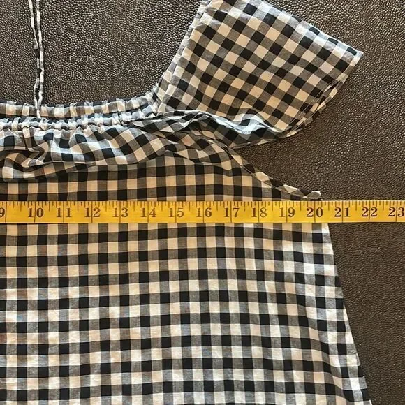 J.Crew Factory checkered Top cap sleeve size Small - Picture 5 of 7